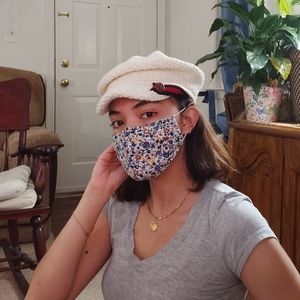 Crochet white paperboy hat